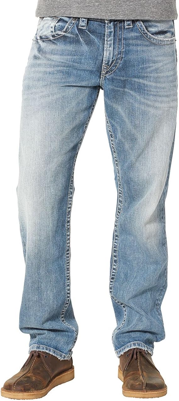 relaxed fit jeans with tapered leg