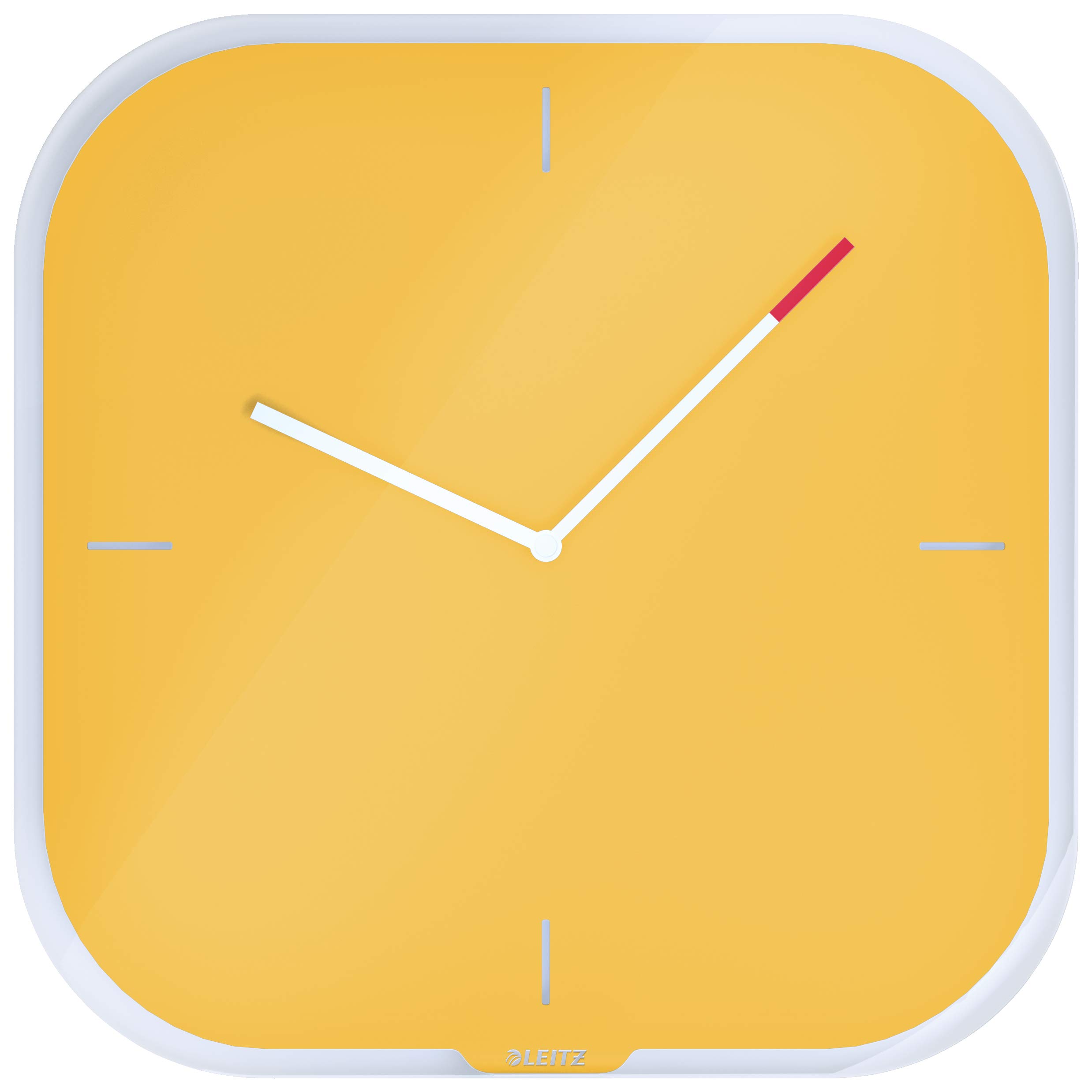 Leitz Glass Wall Clock, Cosy Range, Warm Yellow, 90170019,32 x 32 x 5 cm