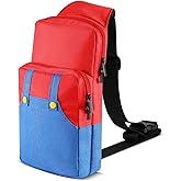 TNP Switch Bag, Travel Bag Compatible with Nintendo Switch 2/1/OLED/Lite (Mario) - Travel Case Cute Portable Carrying Shoulder Backpack for Games Accessories Console & Dock Charger