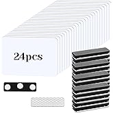 24 pcs Sublimation Name Tags Blank Name Tag Magnetic Tags with Magnetic Backing Locker White Round Corners, Metallic Aluminium Badges (1.5 x 3 Inch)