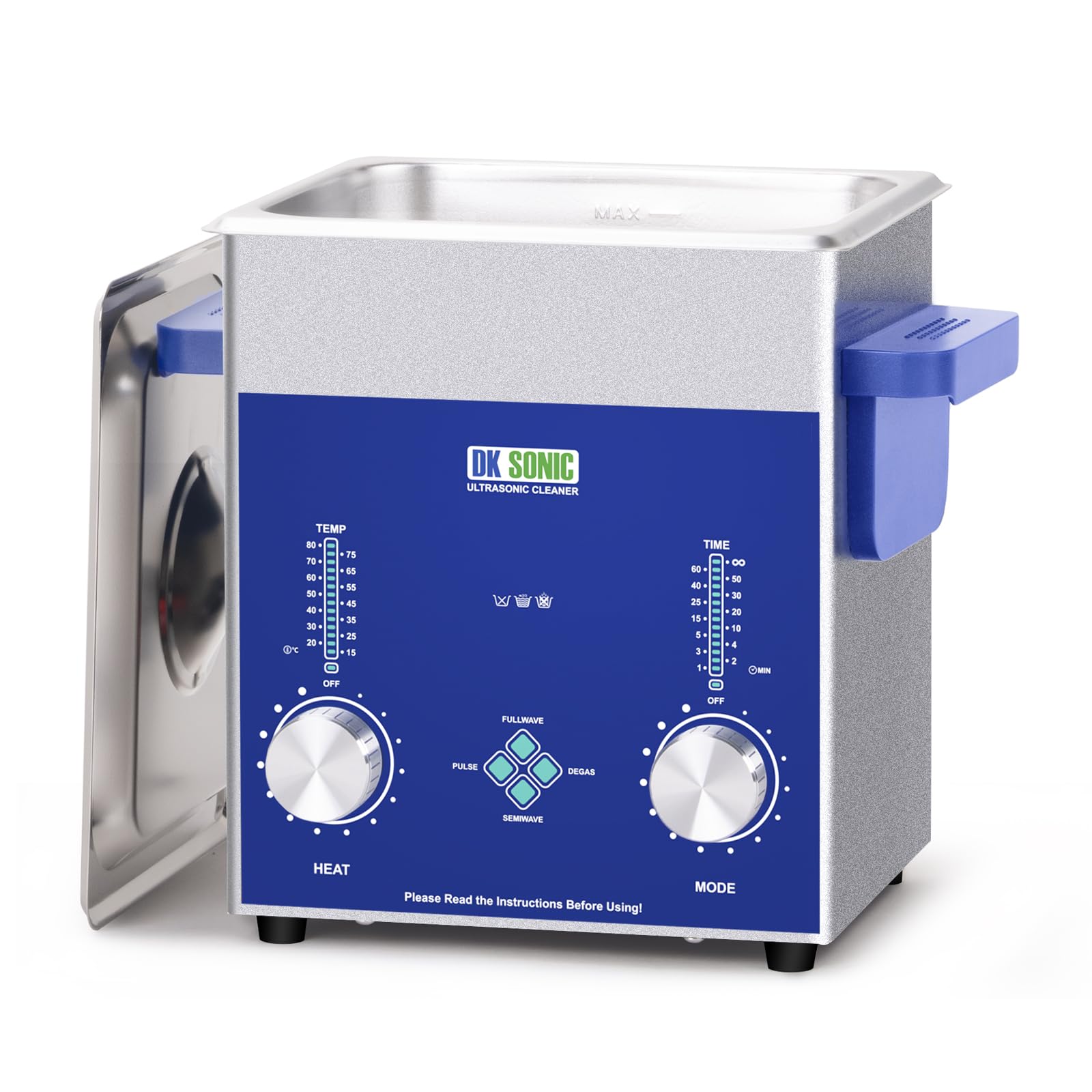Photo 1 of DK SONIC Industrial Ultrasonic Cleaner 2L,60W Commercial Ultrasonic Jewelry Cleaner with Encoded Timer, Heater& Basket, Multi-Application for Jewelry, Glasses, Chains, Watches