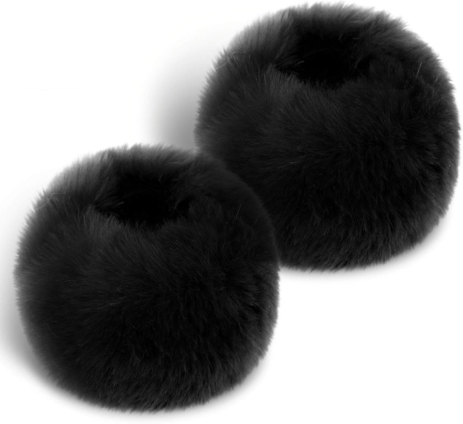 Simplicity Ladies Winter Faux Fur Wrist Warmer Cuff Wristband, Black: Clothing