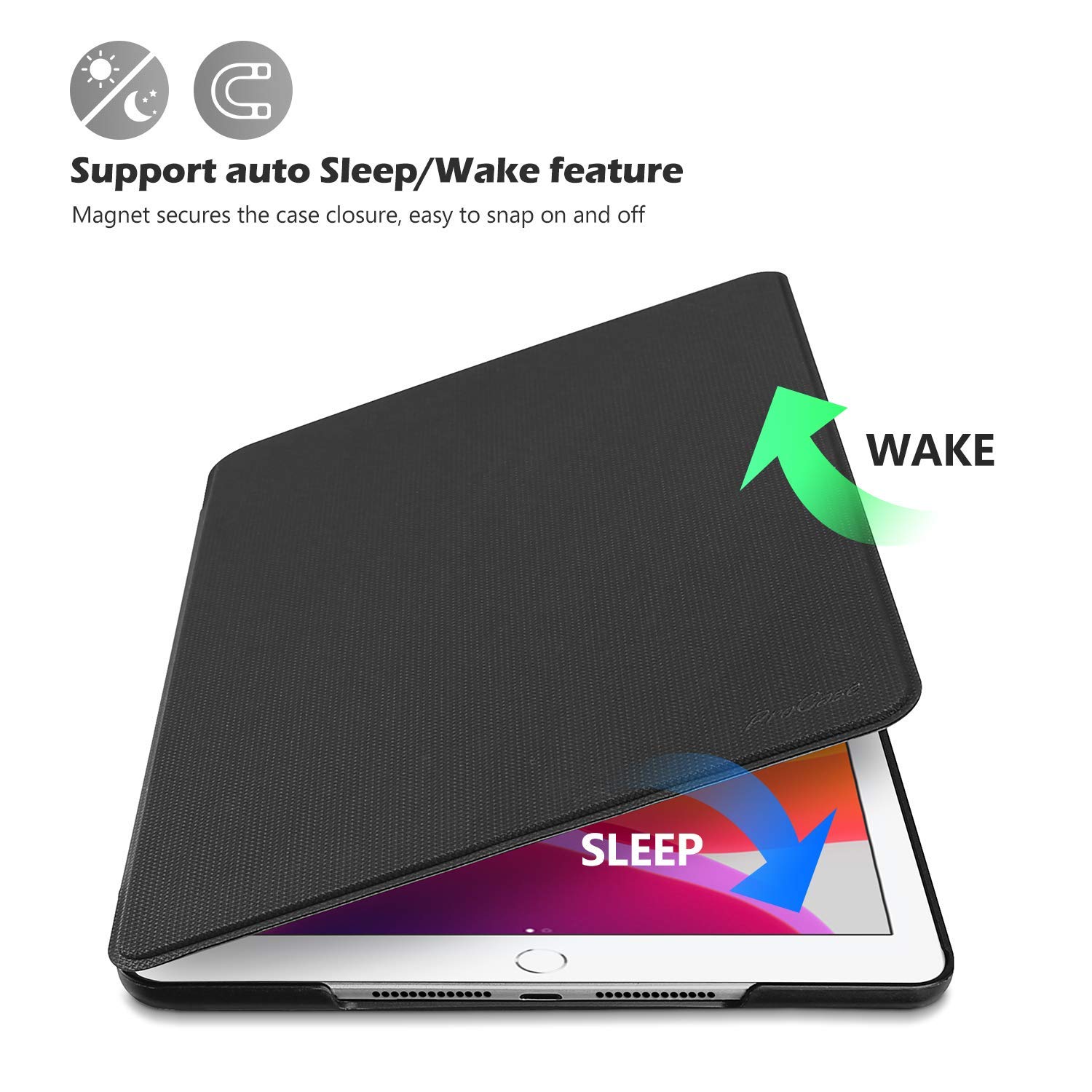 ProCase Cover for iPad 10.2 Case 2021 iPad 9th Generation / 2020 iPad 8th Gen/ 2019 iPad 7th Gen Case, Slim Stand Protective Case Folio Cover for 10.2