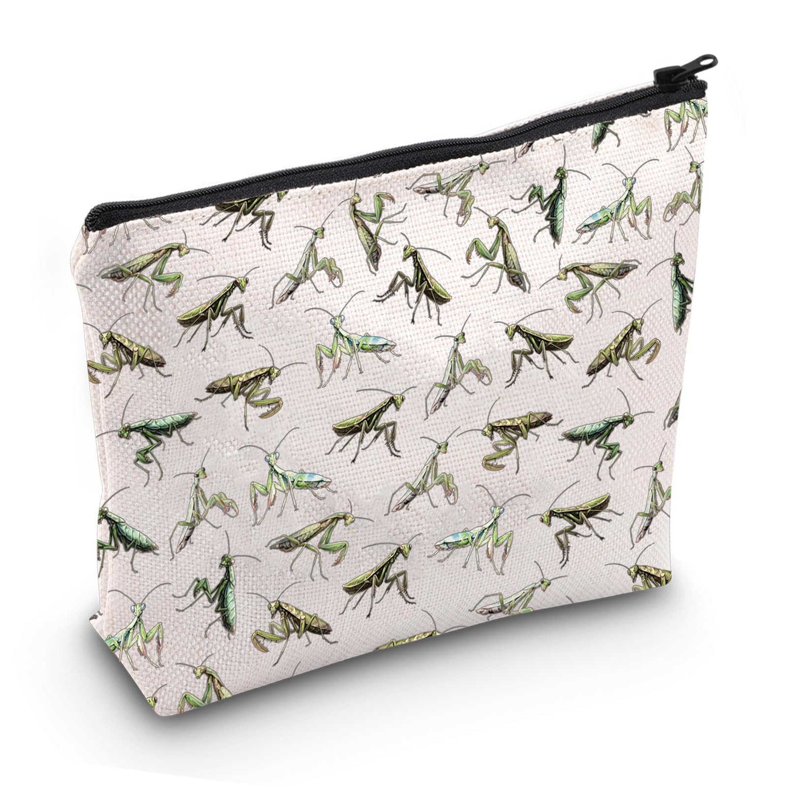 PYOUL Praying Mantis Cosmetic Bag Nature Makeup Bag Entomologist Pouch Naturalist Gift Biologist Gift Insect Lover Merch (Praying Mantis Bag EU)