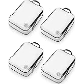 Large Compression Packing Cubes for Travel-Packing Cube Luggage Organizers 4 Piece Set for Checked Luggage-Ultralight, Expandable/Compression Bags by TRIPPED Travel Gear (White 4 Piece)