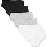 Amazon Essentials Women's Cotton Midi Brief Underwear - Discontinued Colors, Pack of 6