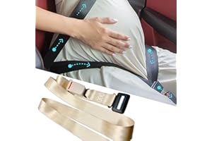 MAONII Lusinus Maternity Seat Belt Adjuster - Seat Bump Strap for Protecting Belly - Prevent Compression of Abdomen - A Must Have Maternity Seat Cover Belt for Expectant (khaki)