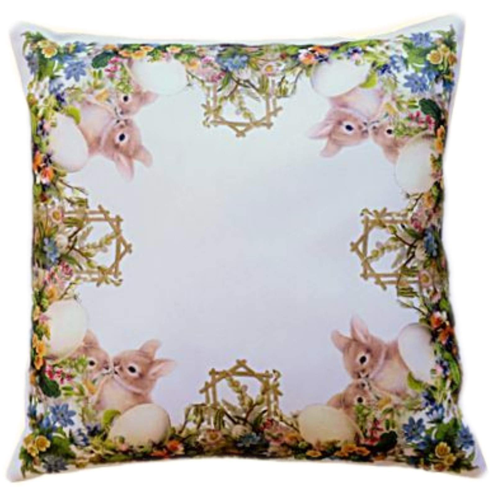 Raebel Cushion Cover, Decorative, Easter, Spring Cushion Cover, Easter Bunny, Nostalgia, Easter Decoration, Polyester (Cushion Cover, 40 cm x 40 cm)