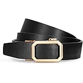 SUOSDEY Women Leather Ratchet Belt for Jeans Pants with Automatic Sliding Buckle, Adjustable Belt for Ladies, Width 1.2"