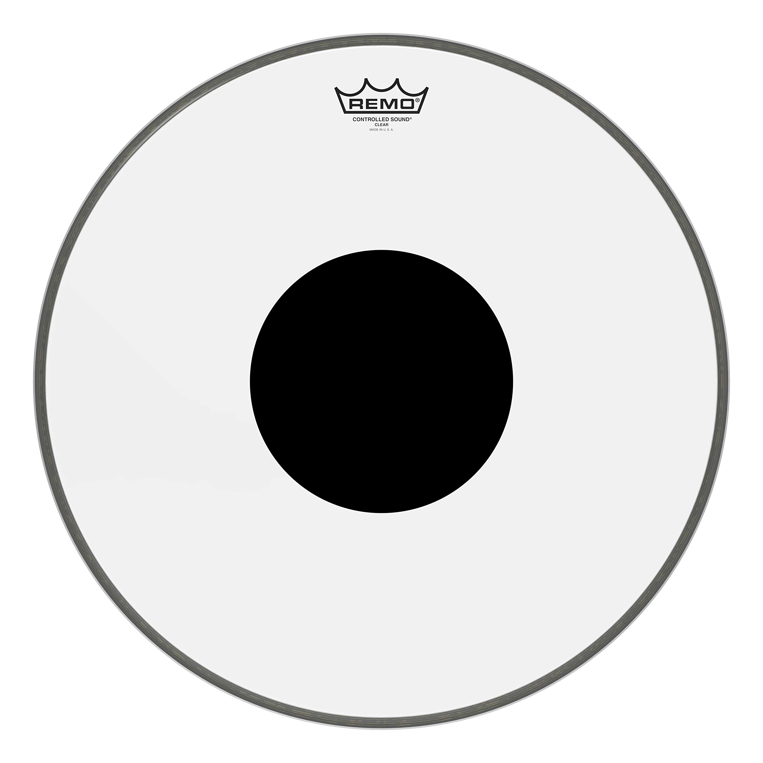 Remo drumhead CS Ambassador Transparent with Black Dot on head top bass drum 18" - CS-1318-10