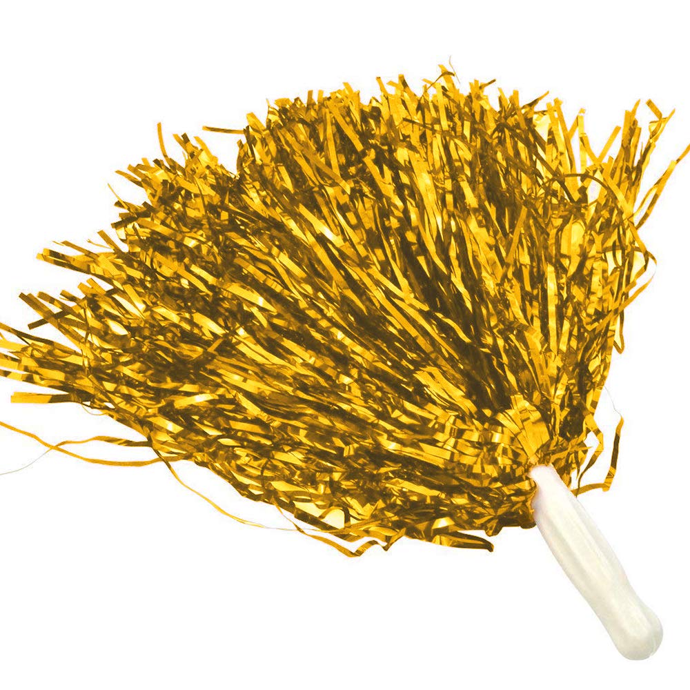 Photo 1 of baotongle 12 PCS Cheerleading Squad Spirited Fun Poms Pompoms Cheer Costume Accessory for Party Dance Sports (Goldens)