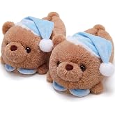 Cute Animal Slippers for Women &amp; Men - Fluffy Fuzzy Plush House Shoes,Funny Cozy Winter Bedroom Slippers with Non-Slip, Comfortable Sleeping Fun (Bear, Pig, Bunny Designs)
