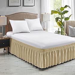 FreshCulture Queen Bed Skirt, Elastic Wrap Around