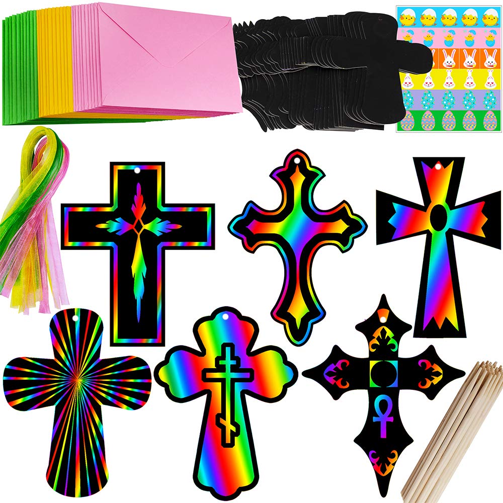 free shipping Supla 30 Set Scratch Cross Ornaments Art Rainbow Magic
