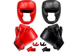 JLXMAXLJ 14 Pcs Boxing Set Boxing Equipment Set for Beginners Including 2 Pair of 6 oz Boxing Gloves Headgear Helmet Hand Wraps Mouth Guards Gifts for Kids Beginners Training Equipment