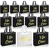 Cindeer 12 Pcs Bridesmaid Bags Holographic Bachelorette Gift Bags Glossy(White, Black,I Do Crew)
