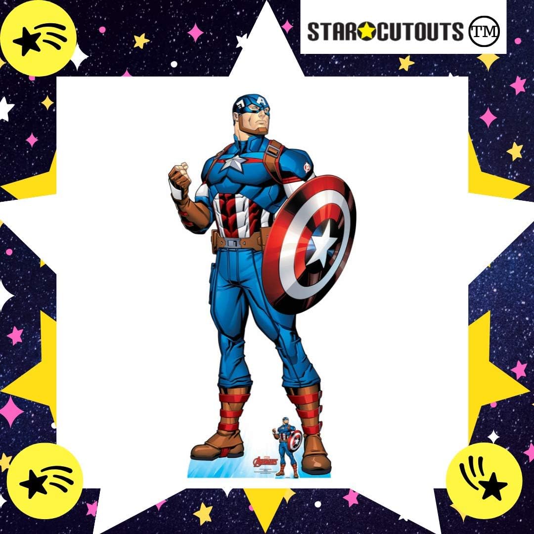 STAR CUTOUTS SC1614 Captain America Lifesize Cardboard Cut Out with Mini - Perfect for Marvel Fans Parties, and Events - Image 4