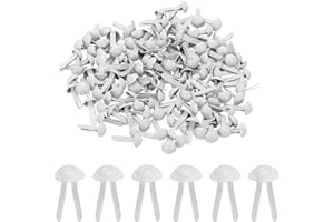 PATIKIL Lot de 150 attaches parisiennes en métal blanc à tête ronde pour loisirs créatifs - 8 mm