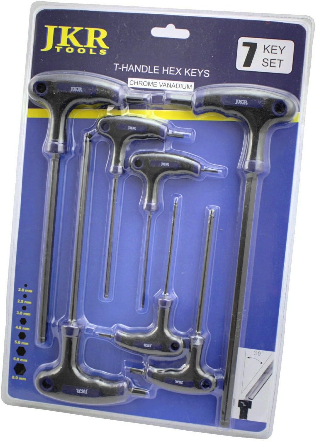 JKR Tools T-handle Hex Key Set 7 pieces