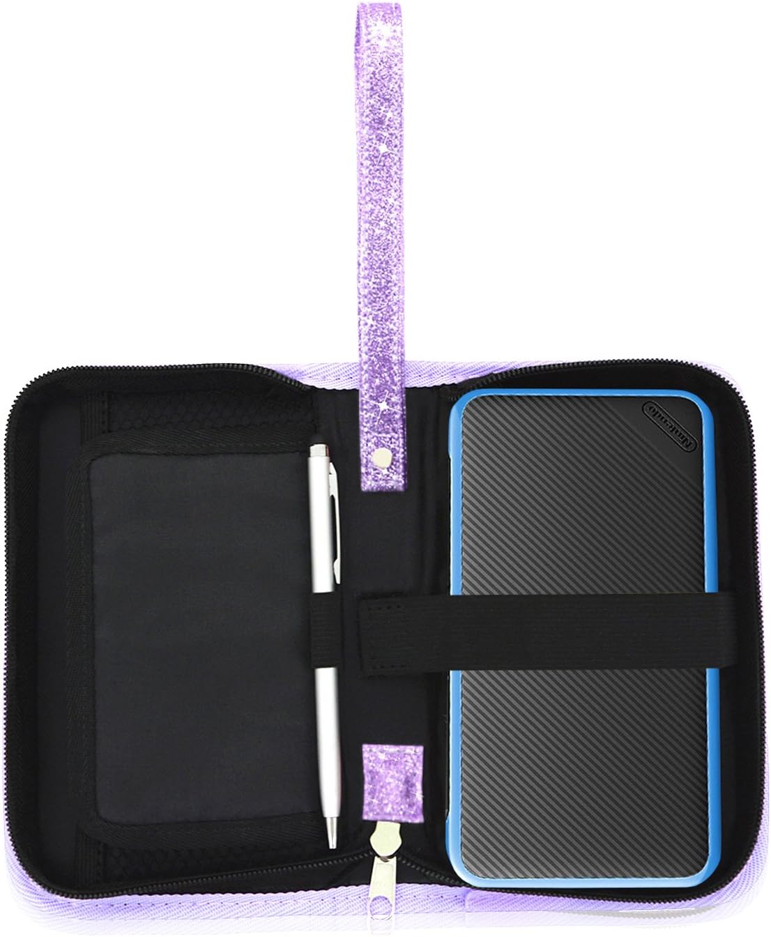Nintendo New 2DS XL/New 3DS XL Case, ACdream Premium PU Leather Protective Case Bag for New Nintendo 2DS XL/New 3DS XL with Portable, (Purple Star of Paris)