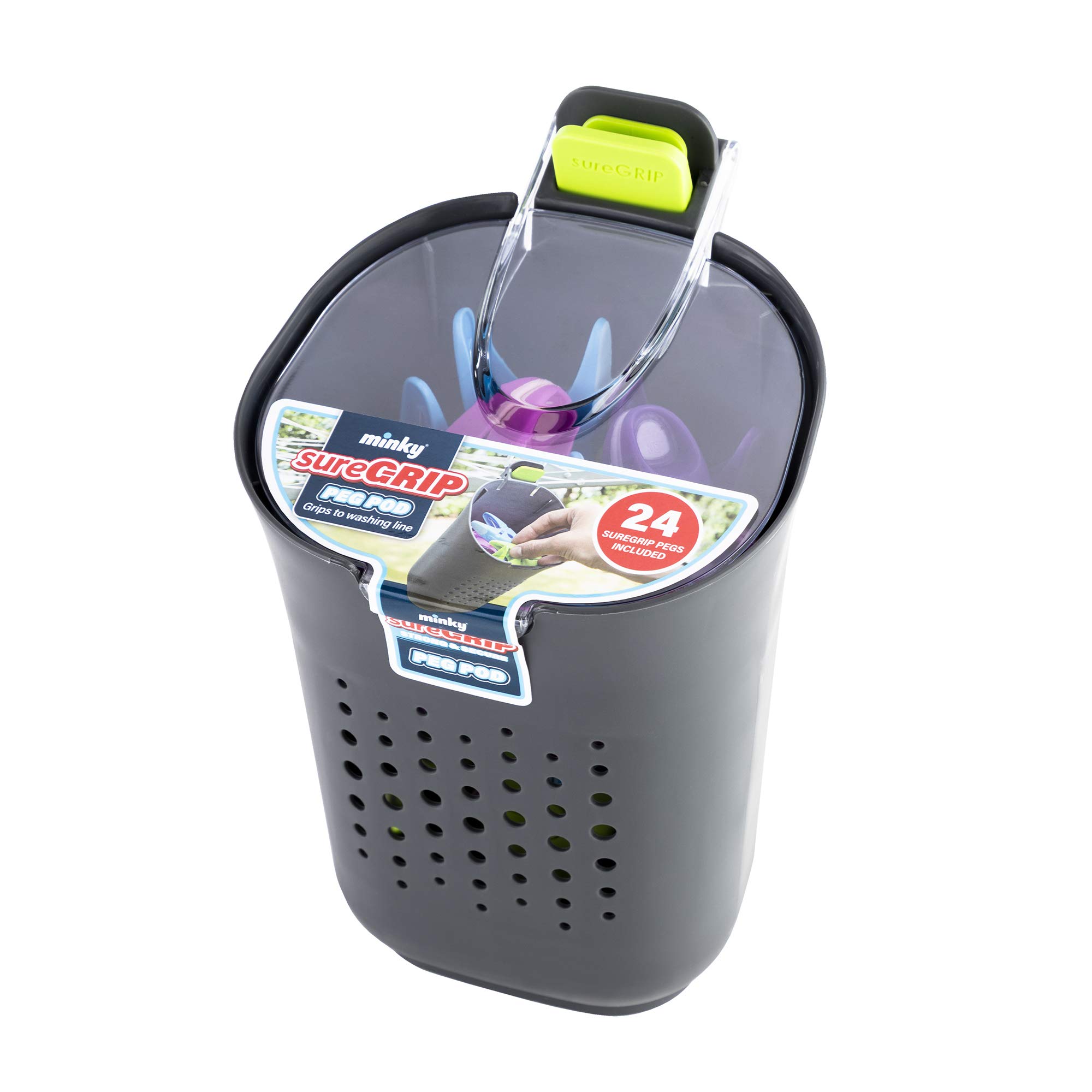 Minky VT86890F01 Pod Plus 24 Sure Grip Pegs, Grey, One Size