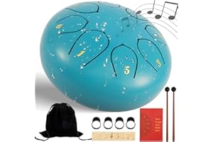 GLMFAN Rain Drum for Outside Garden 6 Inch 8 Notes Steel Tongue Drum Rain Chime Music Maker, Waterproof Outside Mini Chakra D