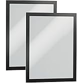 Durable Duraframe Self-Adhesive Magnetic Frame Black - Letter Size 8.5" x 11" - Document Frame For Internal Signage - Self-Adhesive Attachment - Pack of 2