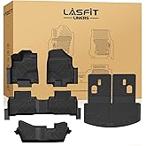 LASFIT Floor Mats&Trunk Mat&Backrest Mats for Acura Mdx 2014-2020 (Fit 7 Seater,Not fit Hybrid), Cargo Mat All Weather TPE Mats Custom Fit Floor Liner for Mdx 1st&2nd&3rd Row Car Mats & Cargo Liner