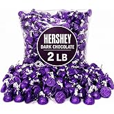 Special Dark Chocolate Kisses, 200 Count Bulk, 2 lb &ndash; Purple Foil Wrapped Chocolate Candy for Party Favors, Candy Buffets, Gift Bags &amp; Office Treats in sealed Tundras bag