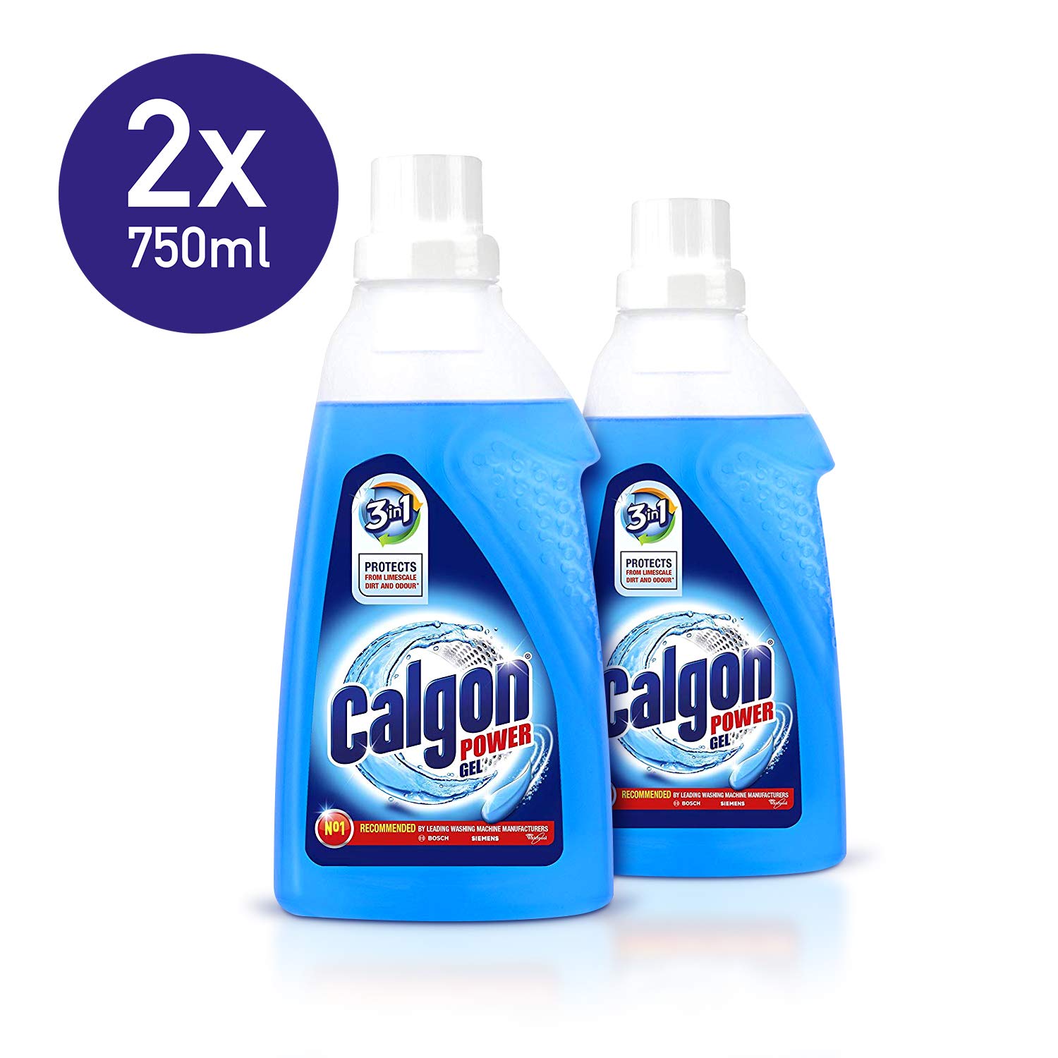Calgon 3in1 Washing Machine Water Softener Gel, 2 x 750 ml (1.5 Litre