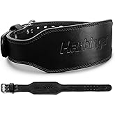 Harbinger 7mm Pro Leather Weightlifting Belt for Squats, Deadlifts, Powerlifting, and Olympic Lifts with Dual-Prong Buckle and Adjustable Fit