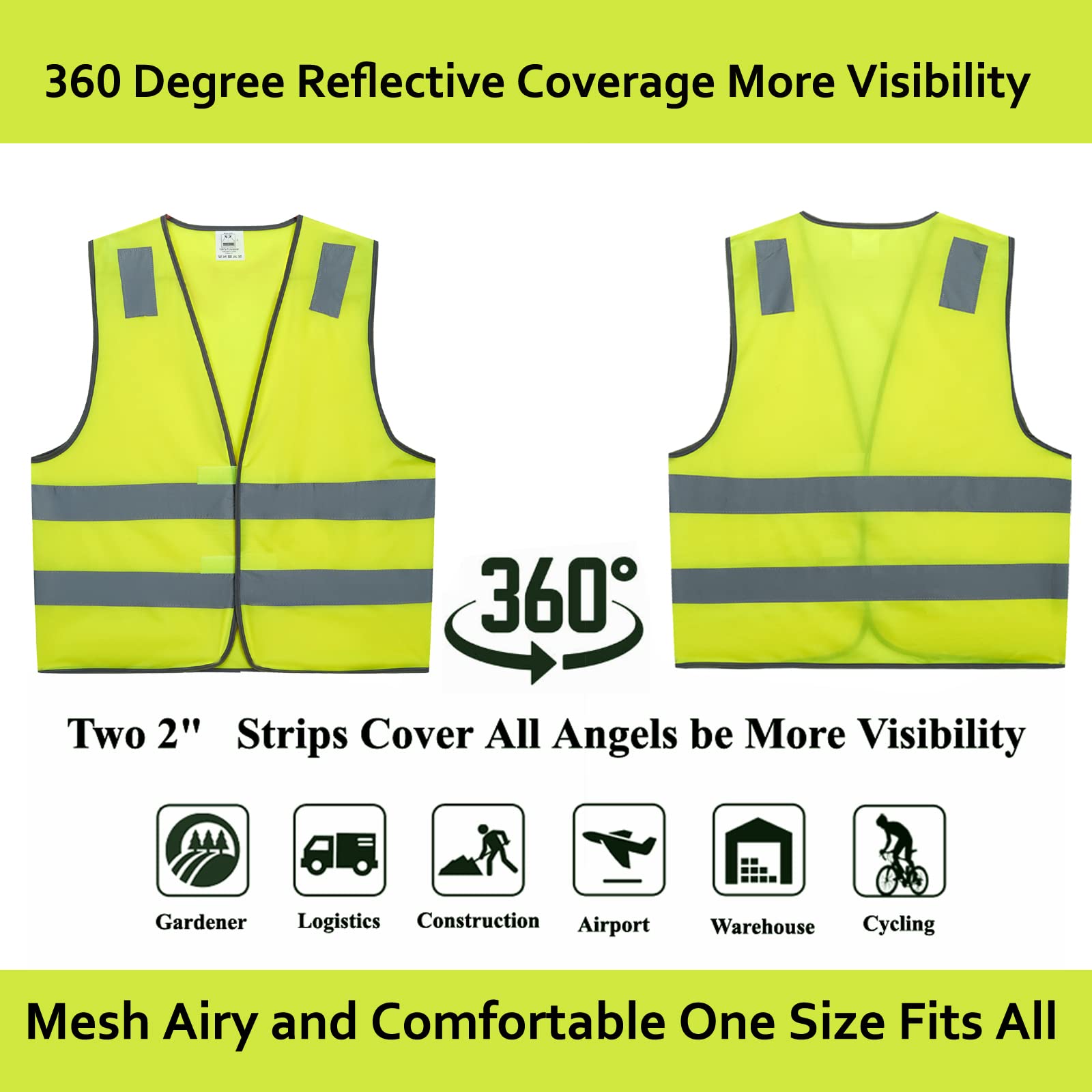 Mua Lavori-AK Safety Vests 10 Pack - Yellow Reflective High Visibility ...