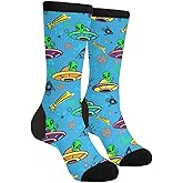 Yrassio Alien Novelty Crew Socks Casual Crazy Funny Dress Socks For Women Men Teens Gift