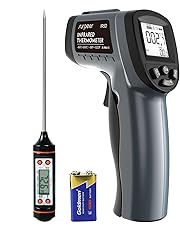Termometro a Infrarossi,SURPEER Termometro Pistola Laser Temperatura -50 ℃ ~ 550 ℃ (-58 ℉ ~ 1022 ℉) Emissività Regolabile(0.1-1.0)-LCD Retroilluminato, Batteria Inclusa,2 anni di Garanzia