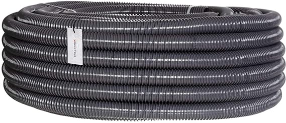 HOLZBRINK Teichschlauch 32 mm (1 1/4”) Spiralschlauch PVC Saugschlauch verstärkt, Länge: 10 m, HVS-03-10