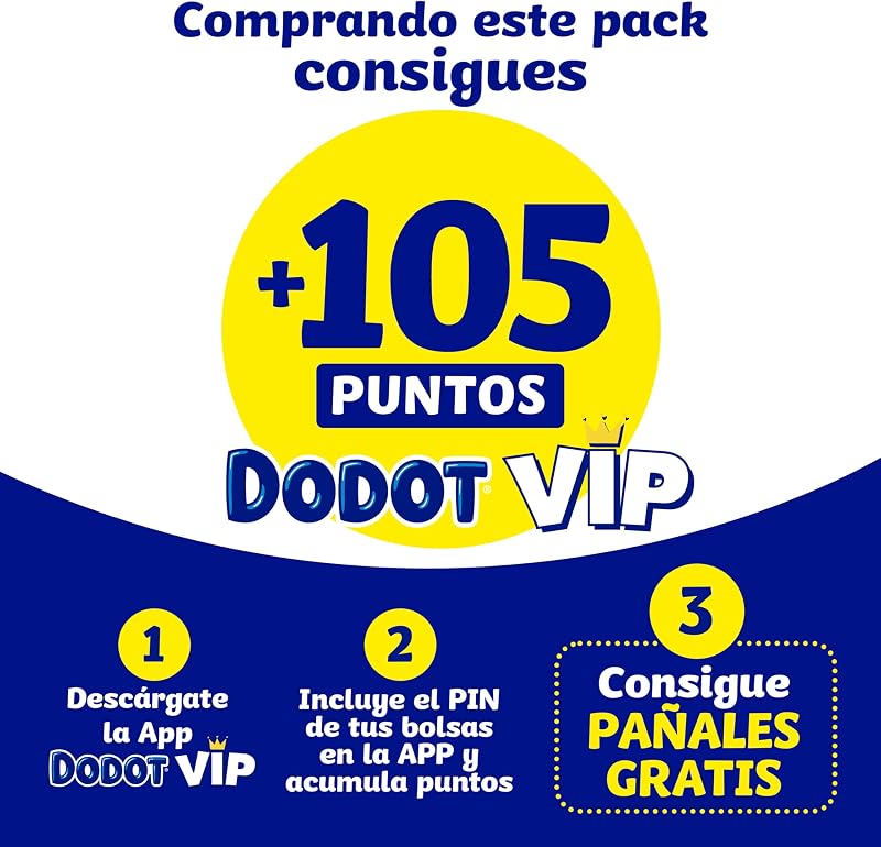 Fraldas Dodot Total Care Tamanho 1, 105 Fraldas, 2kg-5kg, Proteção Delicada da Pele