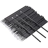 Mekupeu 400 Pcs Disposable Micro Applicator Brushes | Micro Eyelash Extension Brush Mascara Wands Lash Remover Brush Tools Black(head diameter 1.5mm)