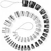 Manalete 45 Pcs Nut and Bolt Thread Checker, 21 Metric/24 SAE, Steel, Chain | Thread Gauge &amp; Bolt Size Finder Quickly Identifies Nut and Bolt Sizes. Ideal for Workshops, Repairs, and DIY projects