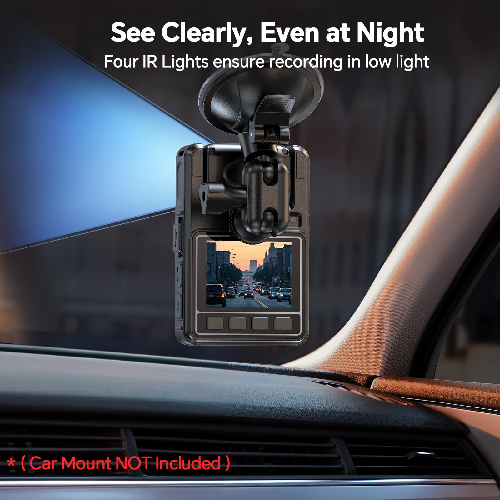 BOBLOV M7 128GB Body Worn Camera, 180° Rotate Body Cam, 4000 mAh Battery & Fast Charger, 15 Hrs Video Record, 1080P Body Camera with Audio for Police, Civilians, Law Enforcement, Delivery Job