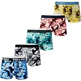 HUOPAOSHUO Men's Underwear Printed Boxer Briefs, Pack of 5, Assorted Colors and Patterns