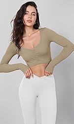 ODODOS Women's Cross Waist Yoga Leggings with Inner