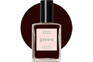 Manucurist Green Nail Polish Hollyhock - Blackish Red Nail Polish - 9-Free, Plant-Based and Vegan - Manicure - Made in France - 0.5 fl oz
