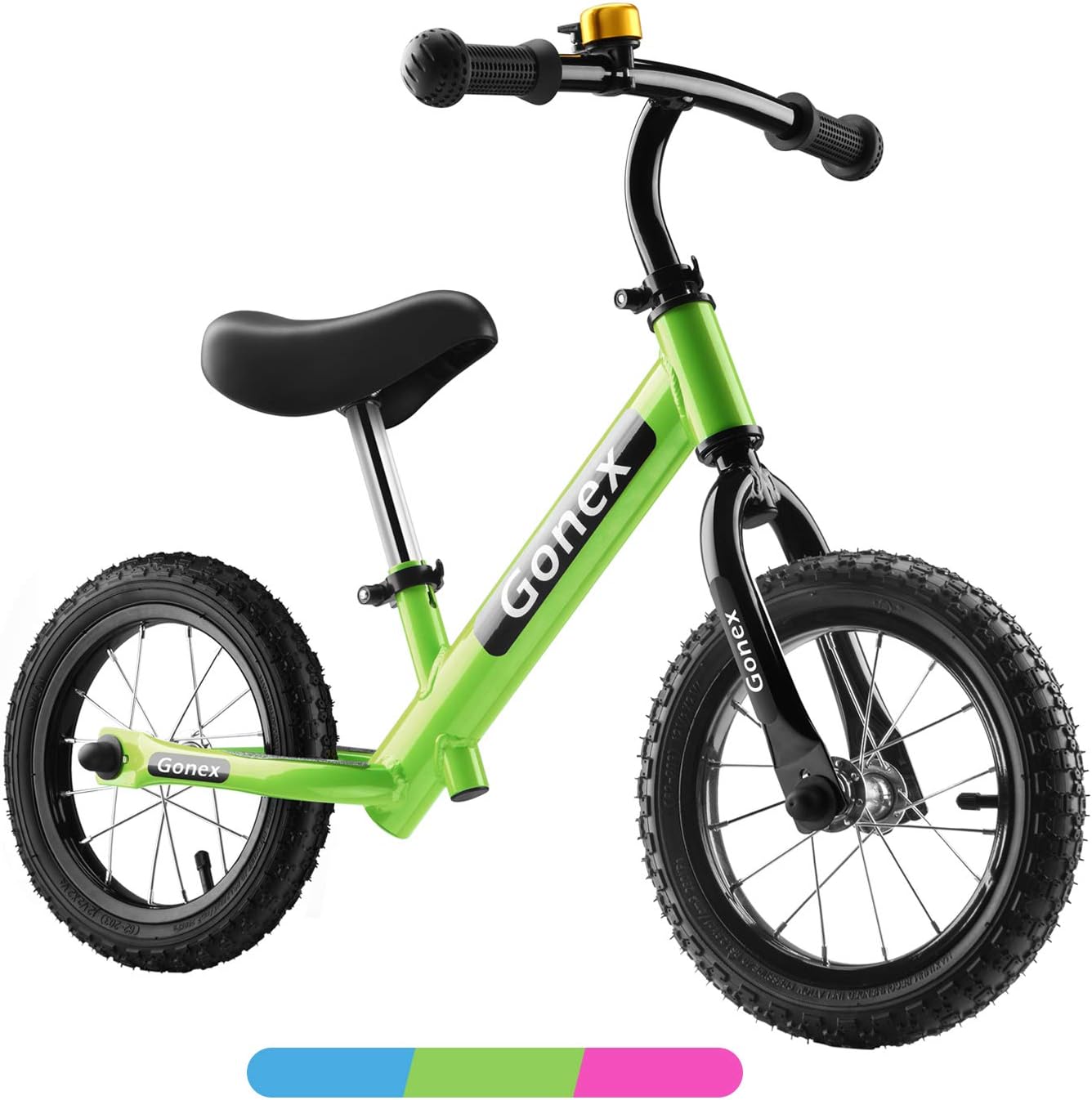 Gonex 12 Inch Balance Bike Push Bike with Hiten Steel Frame & Inflatable Rubber Tires for 2 3 4
