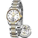 OLEVS Womens Automatic Watch Premium Small Face Diamond Accented Self Winding Waterproof Watches for Women Fashion Ladies Watch