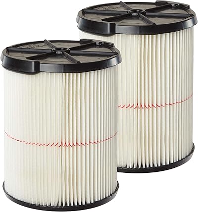 CRAFTSMAN CMXZVBE38755 Red Stripe Allzweck-Nass-Trockensauger, Ersatzfilter für 1,8 bis 20 Gallonen Shop Staubsauger, 2 Stück