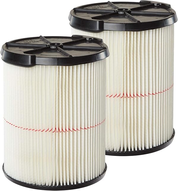 CRAFTSMAN CMXZVBE38755 Red Stripe Allzweck-Nass-Trockensauger, Ersatzfilter für 1,8 bis 20 Gallonen Shop Staubsauger, 2 Stück