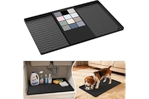 URMONA Waterproof Silicone Under Sink Mat 35 W x 55 L cm Shelf Liner for Kitchen and Bathroom, Cabinet and Counter Protector,