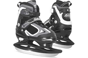Nattork Ice Skates for Kids, Boys and Girls, Hockey Lace-Up Adjustable Skates Soft Padding and Reinforced Ankle Support for Beginners