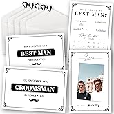 STOFINITY Groomsmen Proposal Gift - 8 Will You Be My Groomsman Cards, 2 Will You Be My Best Man Proposal Gifts, Asking Groomsmen Proposal Cards, Suit Up Groomsmen Cards Set