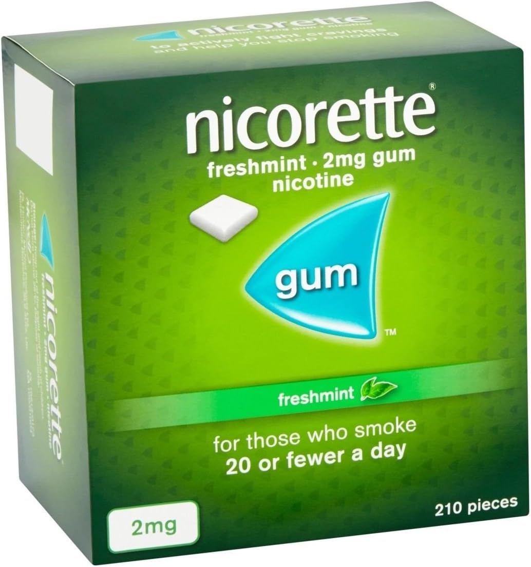 Nicorette Freshmint 2mg Gum, 210 Pieces Sugar-Free Stop Smoking Aid